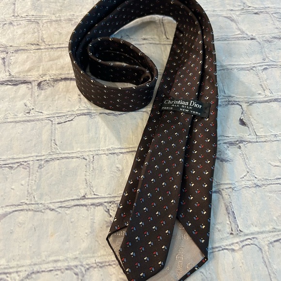 CHRISTIAN DIOR LOT OF (3) PATTERN MENS SILK TIES POLKA DOTS/PAISLEY/TINY PRINT - Picture 7 of 12